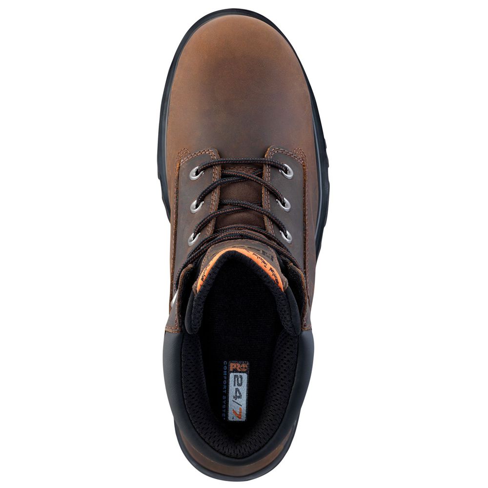 Timberland Μποτακια Εργασίας Ανδρικα Καφε - Pro® Magnus 6\" Steel Toe - Greece 4801562-PH